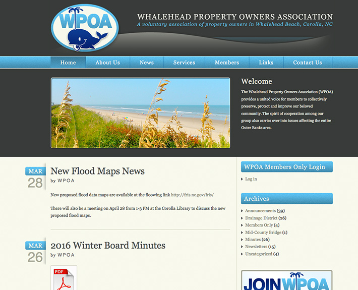 Home Owners Association website design