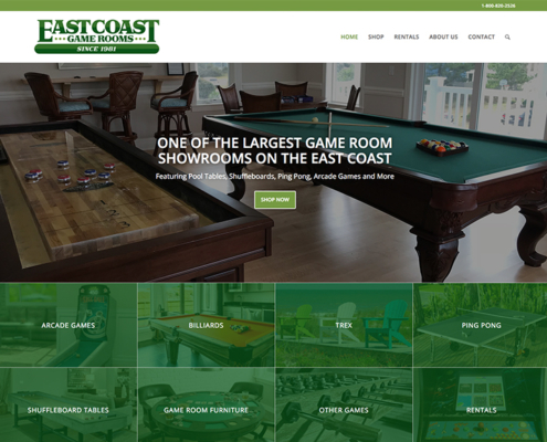 East Coast Game Rooms website